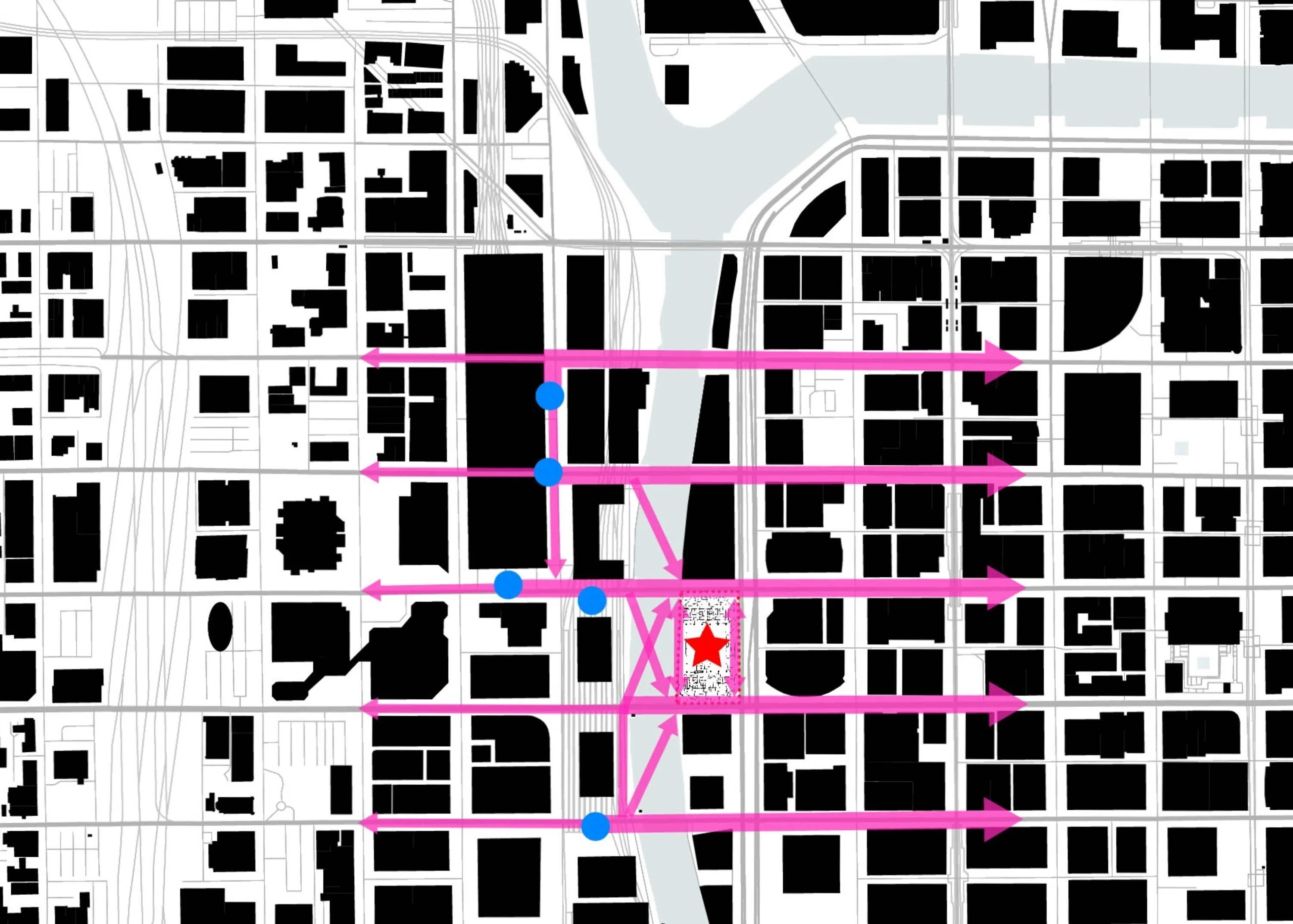 Chicago Map 1 Figure Ground Commuter Arrows Figure Ground landscape