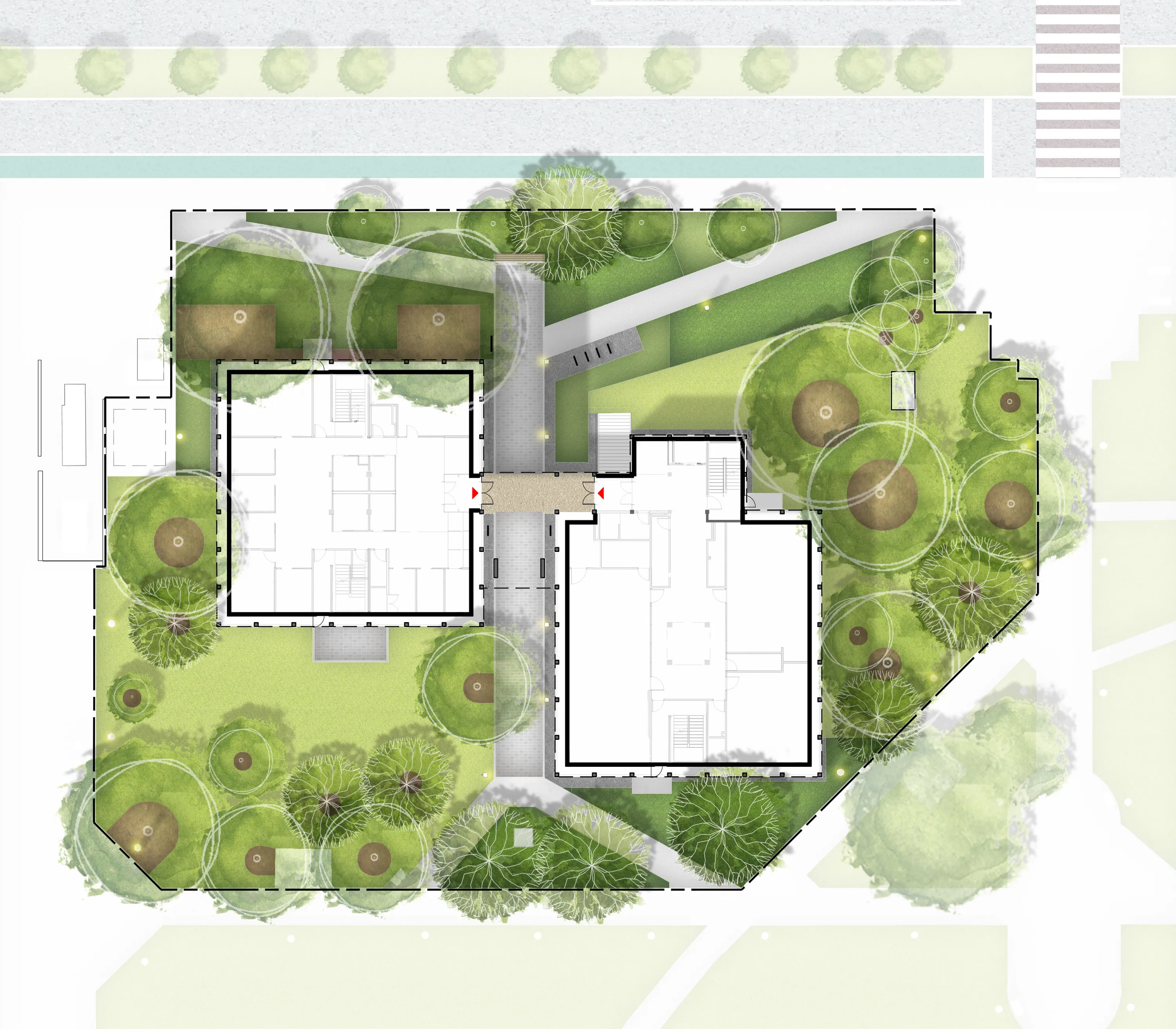 Landscape Plan Rendering w Pavers