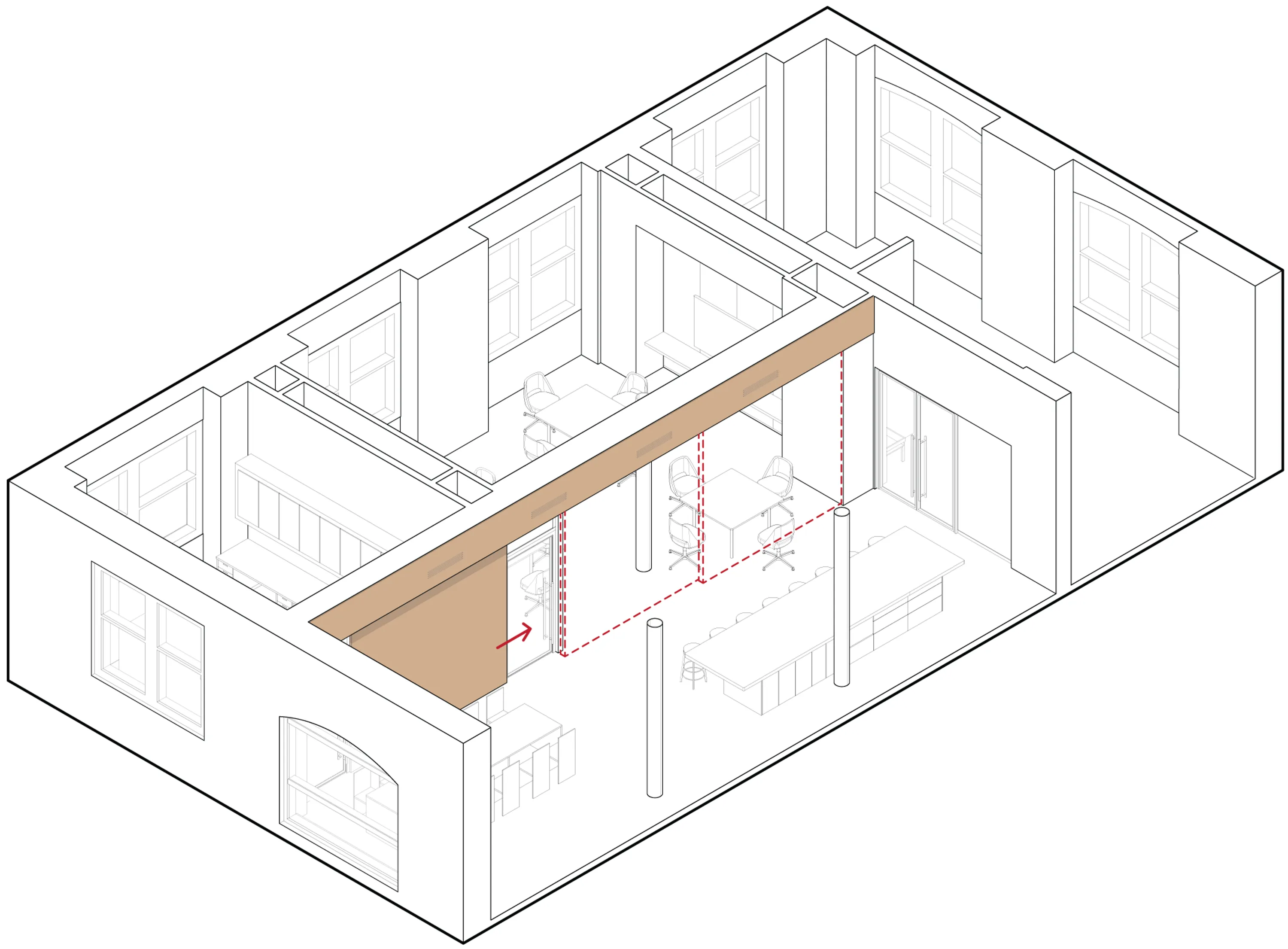 Sliding Panels OPEN DOOR SINGLE DIAGRAM 3200 v3